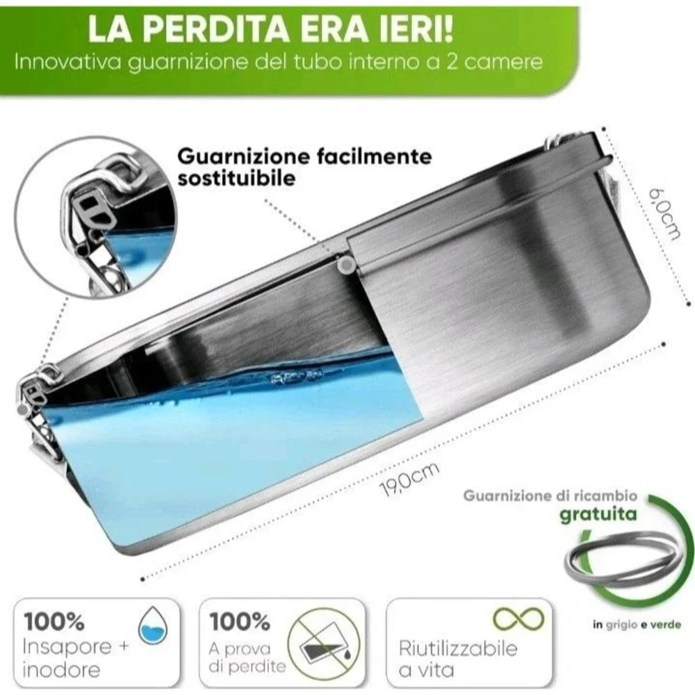 Blockhuette Stainless Steel Lunch Box I 27oz I With Free Sealing I Bento Box 3 C
